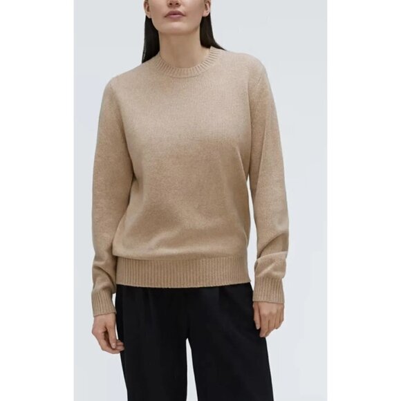 Everlane Unisex The Everyone Cashmere Crew Sweater in Light Camel XXSmall Unisex - Picture 1 of 14